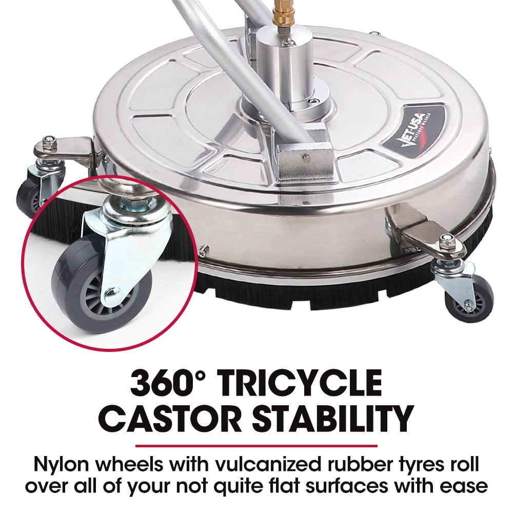 Jet-USA 21" Stainless Steel Pressure Washer Surface Cleaner with Yoke