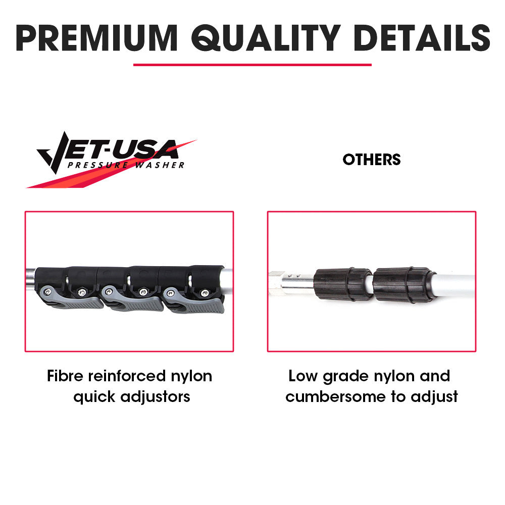 Jet-USA 4000PSI 5.5M Long Telescopic Universal Pressure Washer Cleaner Pole