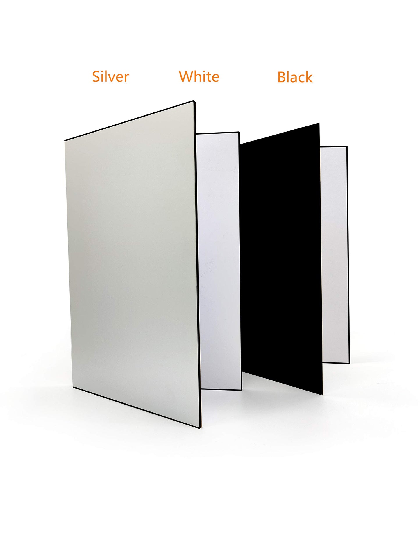 2 Pack A3 3 in 1 Photography Light Reflector Cardboard Light Diffuser Board Black, Silver, White