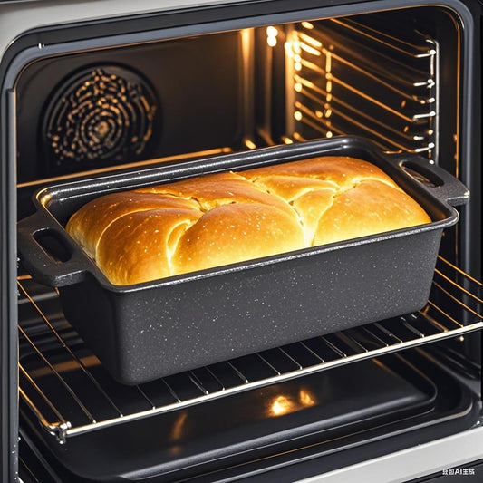 2-in-1 Cast Iron Bread Loaf Pan Tin with Lid �C Dual Use Baking Dish with Ergonomic Handles, Pre-Seasoned for Oven Cooking