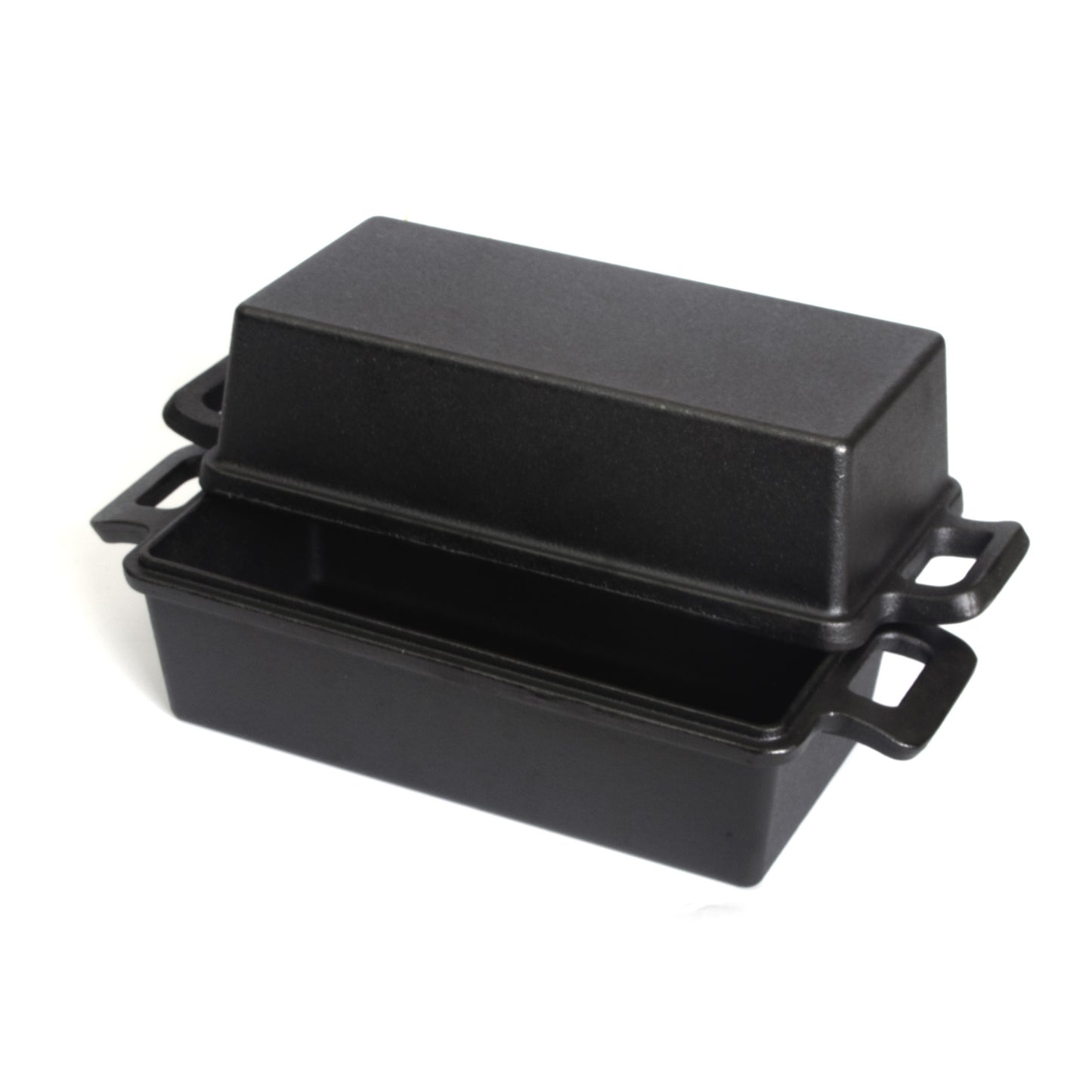2-in-1 Cast Iron Bread Loaf Pan Tin with Lid �C Dual Use Baking Dish with Ergonomic Handles, Pre-Seasoned for Oven Cooking