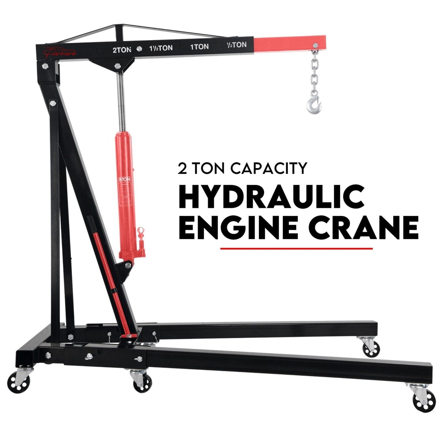 2 Ton Hydraulic Engine Crane Folding Hoist Stand Mobile Garage