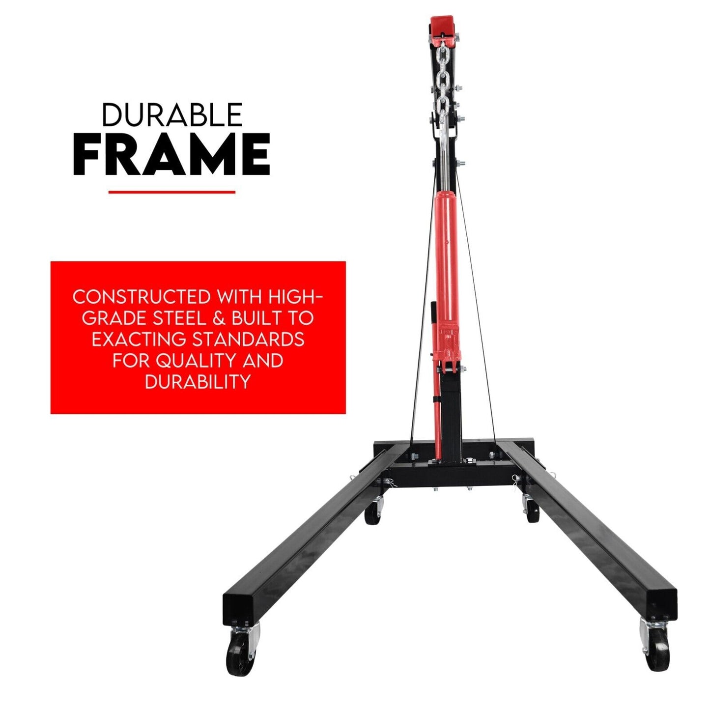 2 Ton Hydraulic Engine Crane Folding Hoist Stand Mobile Garage