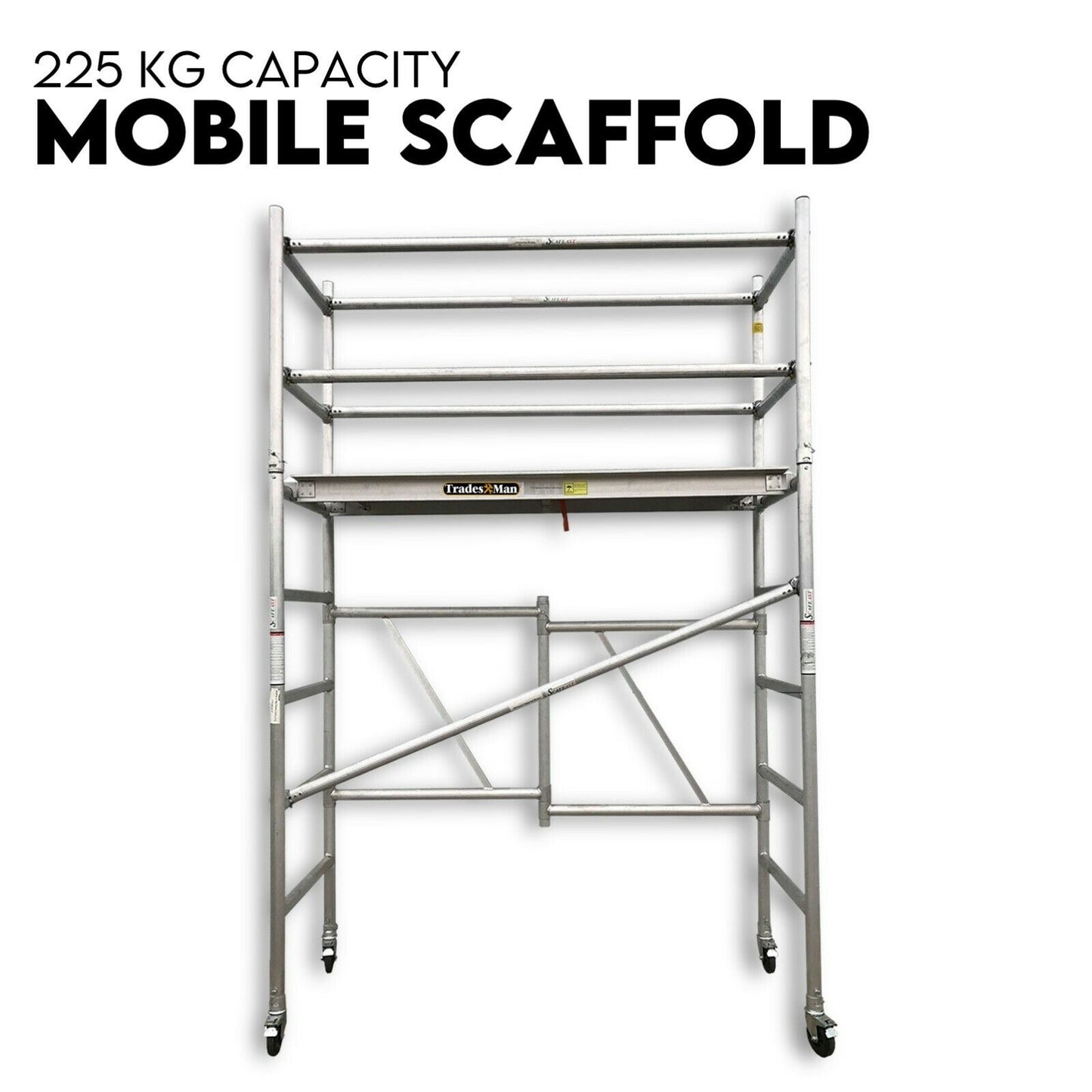 3.0M Aluminium Scaffold Mobile Tower Single Width Platform Height AU