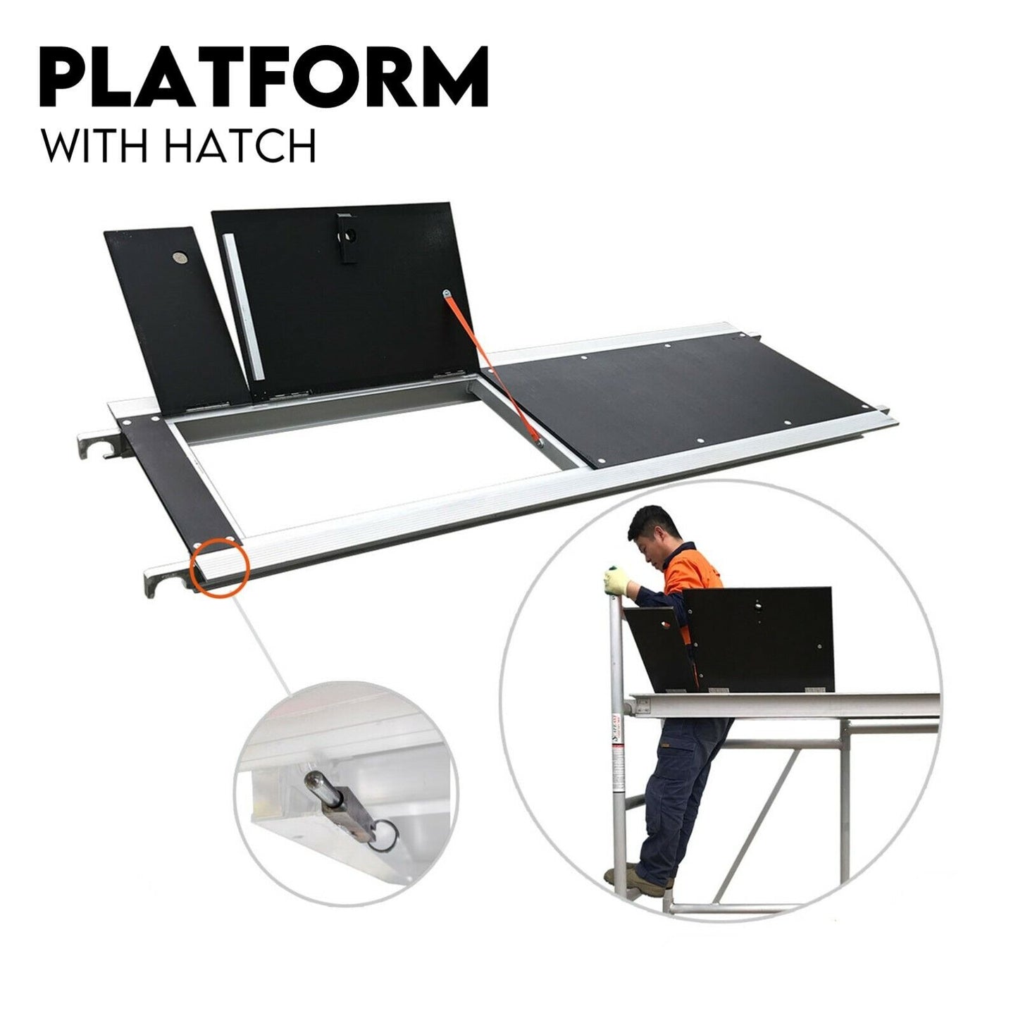 3.0M Aluminium Scaffold Mobile Tower Single Width Platform Height AU