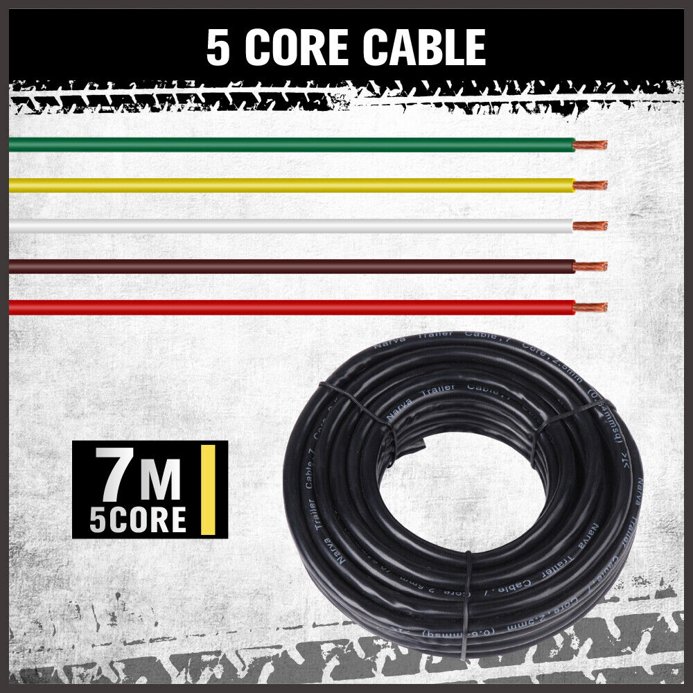 63 LED Trailer Tail Light Pair Plug 7m 5 Core