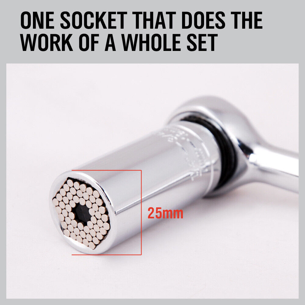 3Pack Universal Socket Wrench Power Drill Adaptor Gator Grip Size