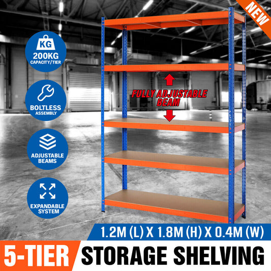 1.8M Garage Shelving Warehouse Storage Racking Industrial Shed Heavy-Duty