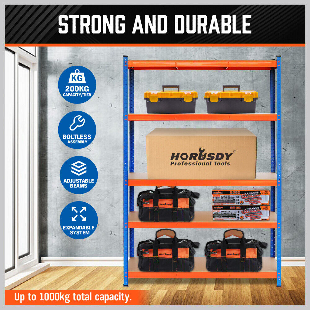 1.8M Garage Shelving Warehouse Storage Racking Industrial Shed Heavy-Duty