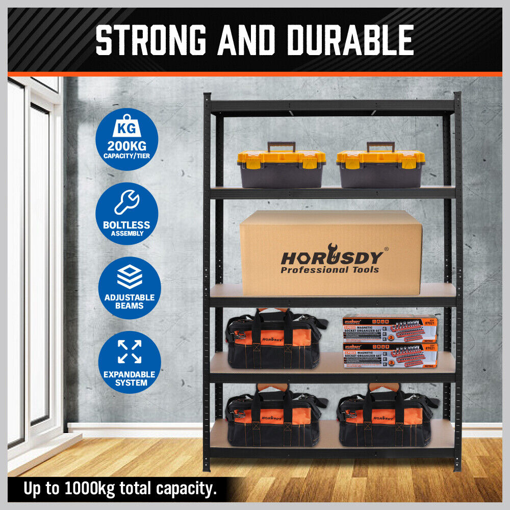 5-Tier Garage Shelving Warehouse Rack 1.8M 1.2M Racking Storage shelves