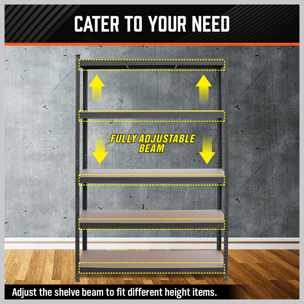 5-Tier Garage Shelving Warehouse Rack 1.8M 1.2M Racking Storage shelves