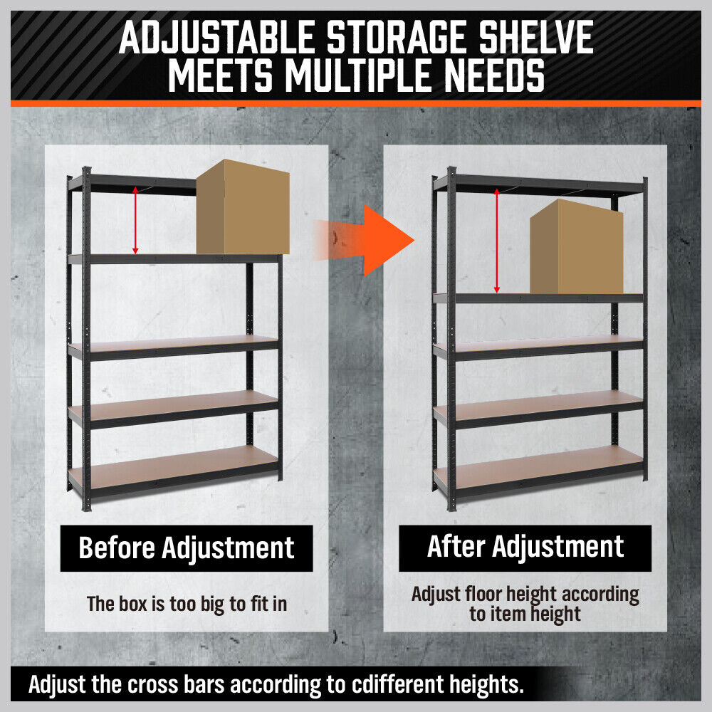 5-Tier Garage Shelving Warehouse Rack 1.8M 1.2M Racking Storage shelves