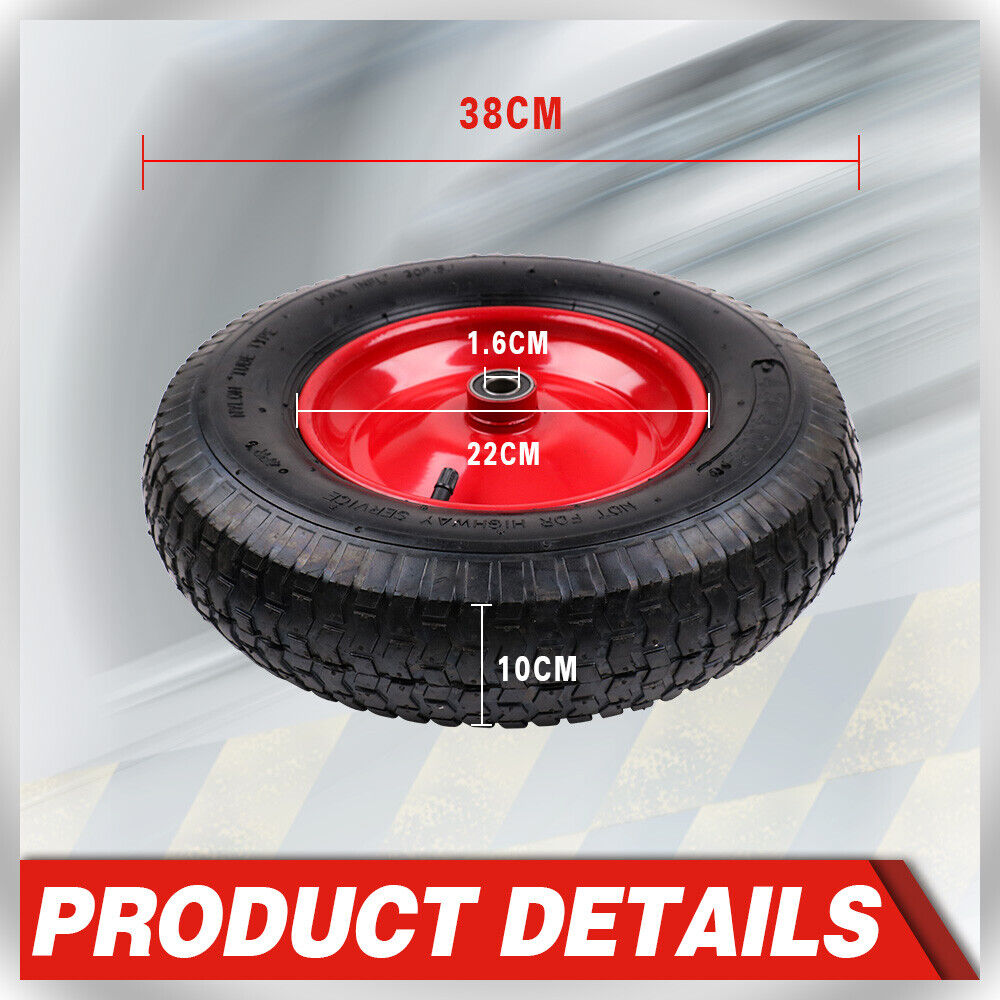 16" Wheelbarrow Trolley Wheel 4.80/4.00-8 Pneumatic Tyre 16mm Bore tyre