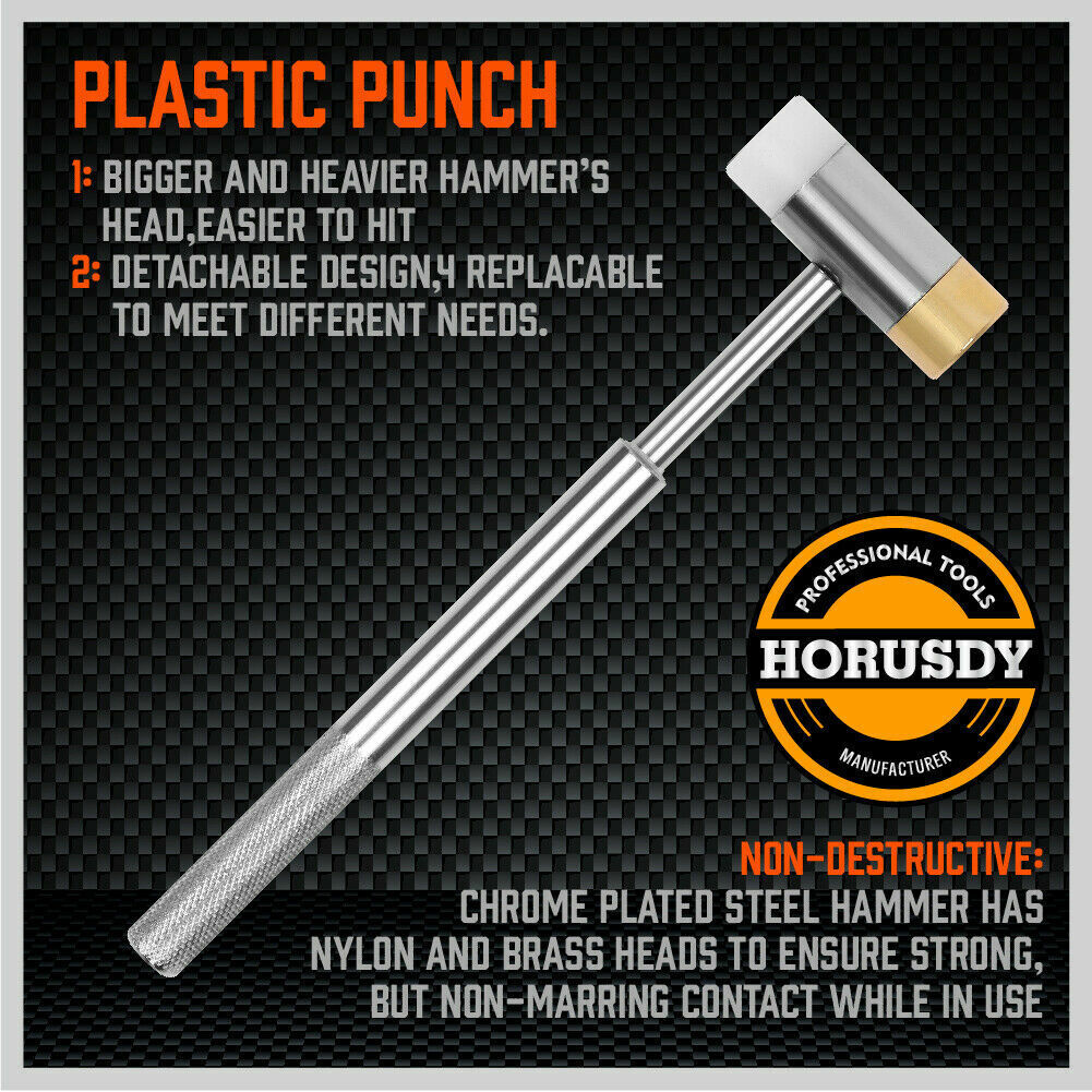 19Pack Hammer & Punch Brass / Roll Pin Punch Gun
