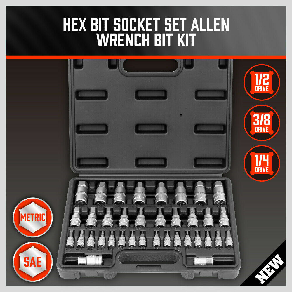 36-Piece Hex Bit Socket Set, SAE and Metric Sizes, S2