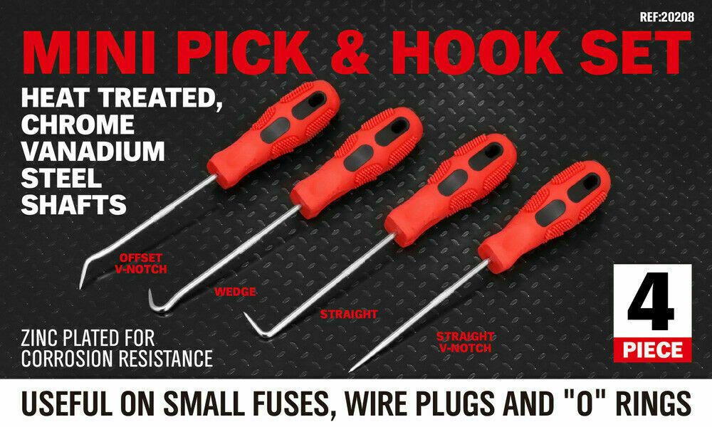 4Pack Pick Hook O Ring Oil Seal Remover Non-Slip Rubber