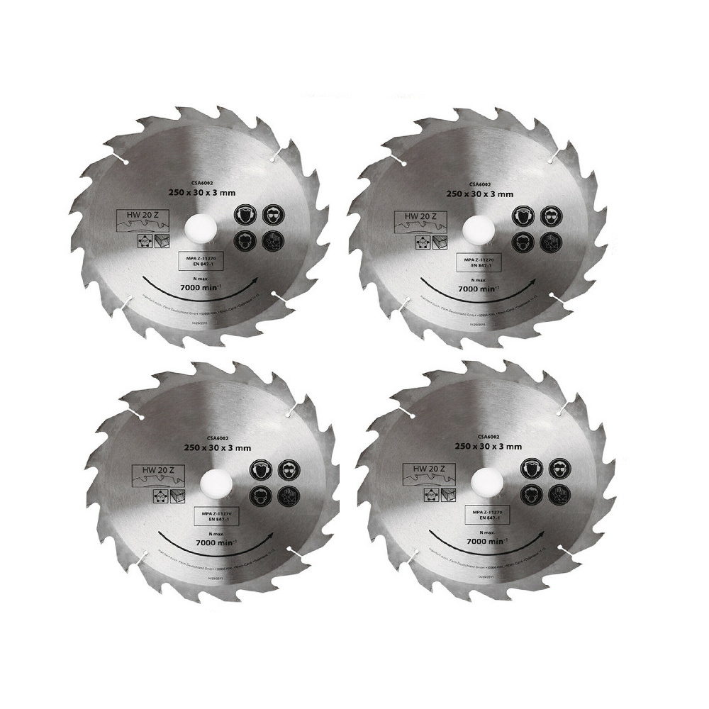 4x 250MM Circular Saw Blade 20T Disc Saw Blade Wood