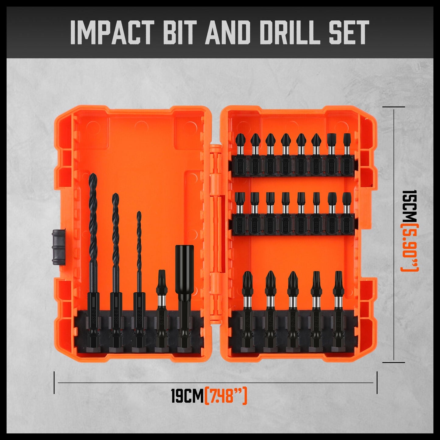 26Pack Impact Screwdriver Bit Magnetic Drill Bit Holder Quick Release