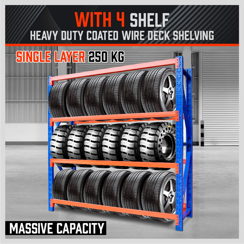 2mx2m Steel Racks Shelves Garage Storage Warehouse Tyre Shelving 1000