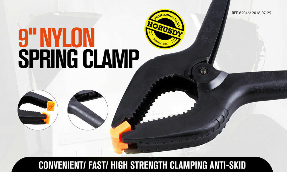 4Pack 9'' Strong Spring Clamps Heavy-Duty Nylon Clip Quick Grip