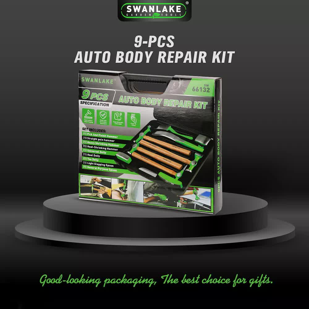 9-Piece Garden Tools Auto Body Hammer Dolly Car Body Dent