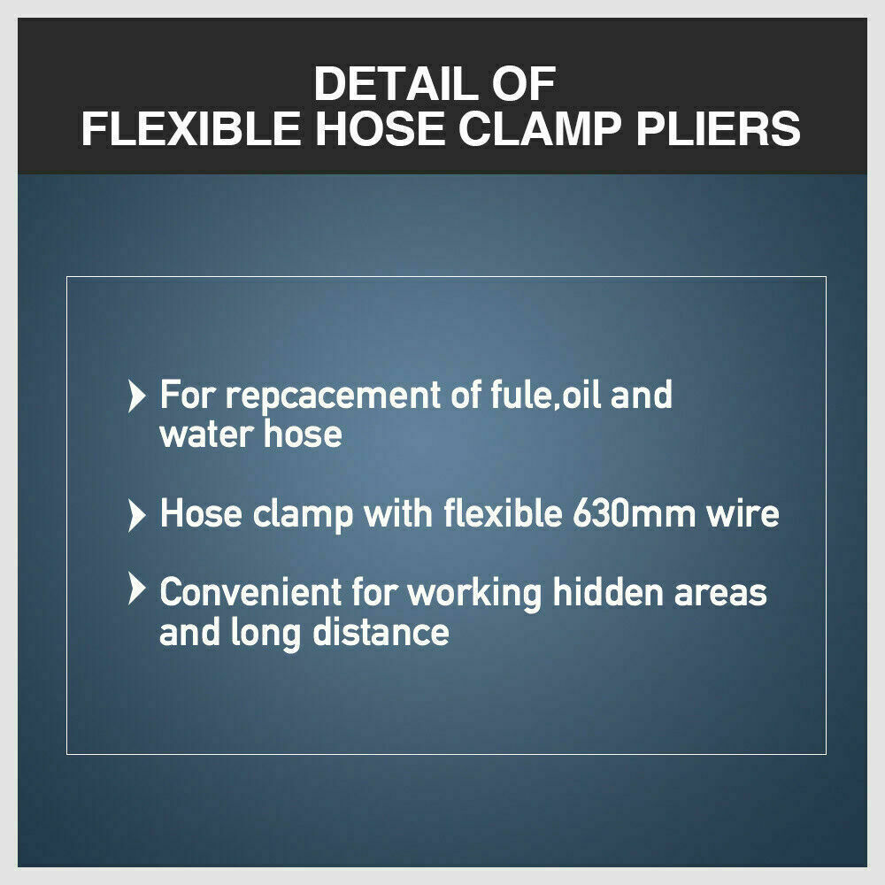 Long Hose Clamp Pliers 24" Flexible Extension Wire Oil Fuel