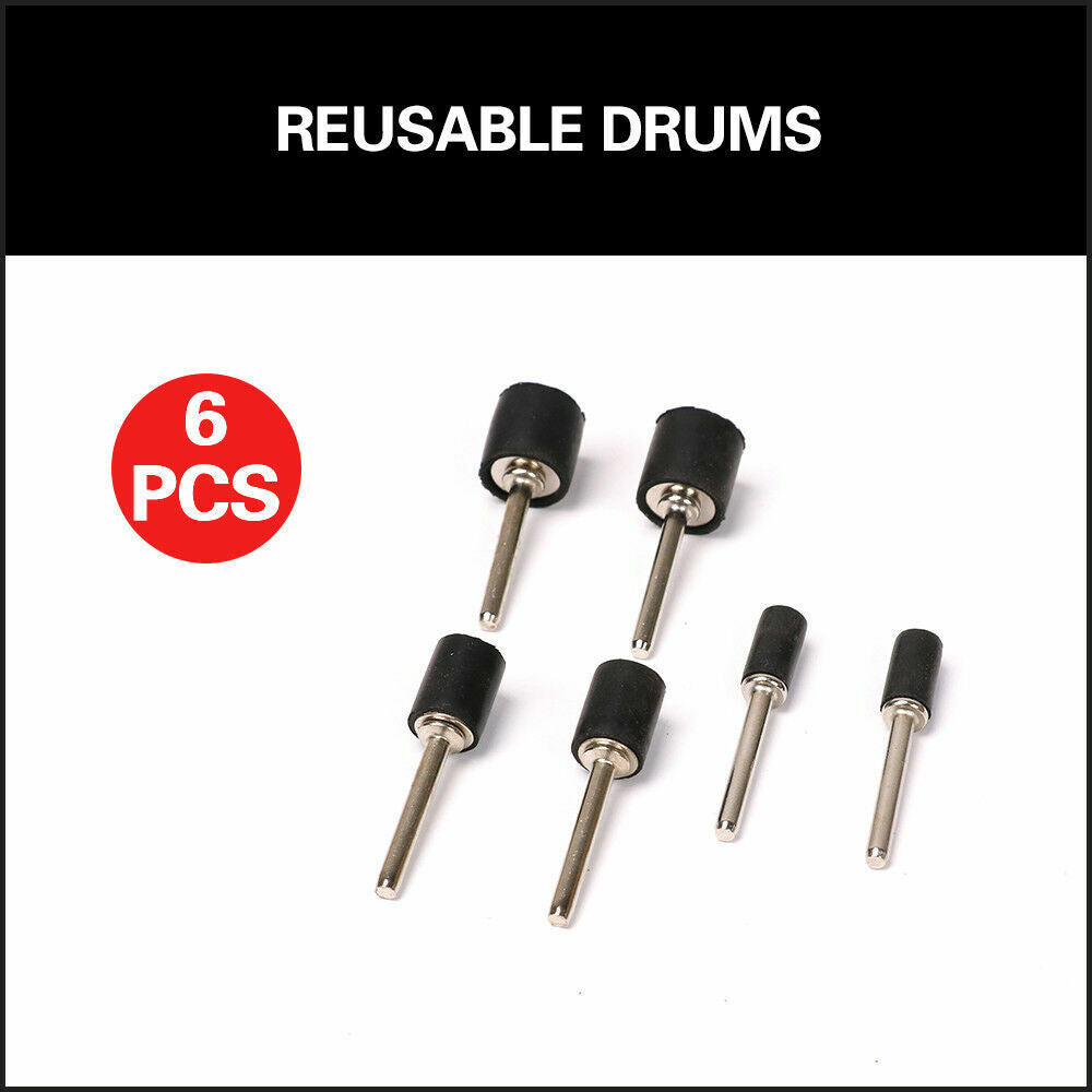 51Pack Sanding Bands Drum Sleeve 120 Grits Mandrel Dremel Rotary