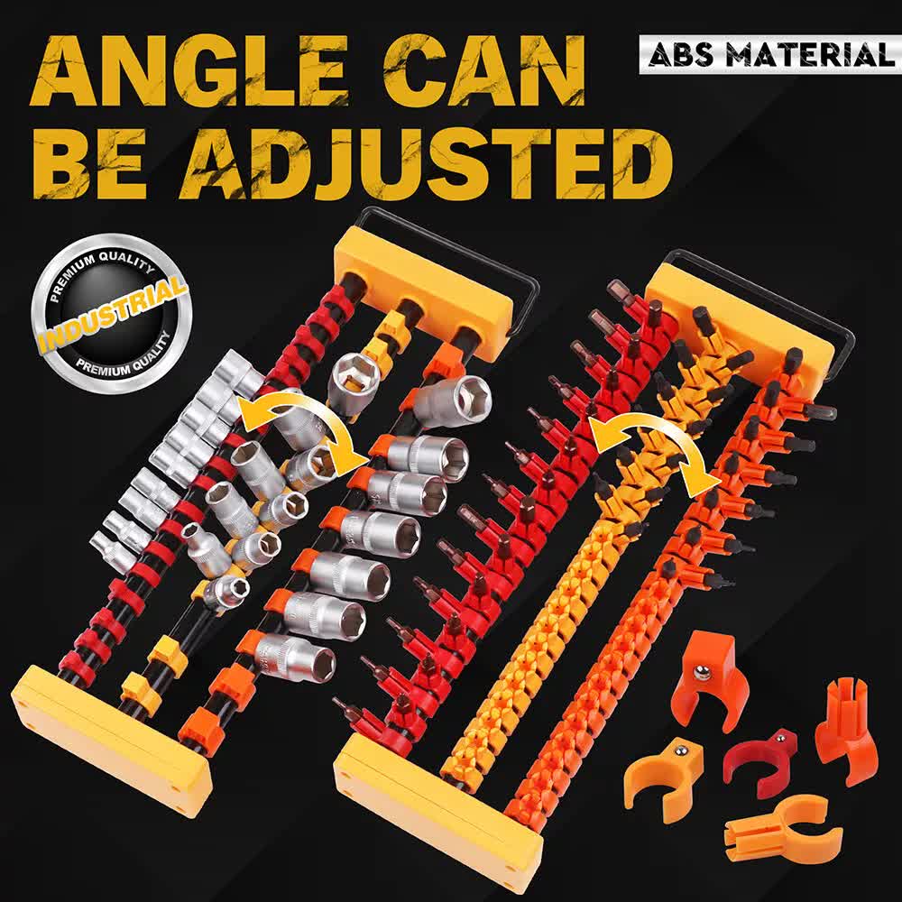 2-Pack Socket Rail & Bit Holder 1/4 3/8 1/2 Drive
