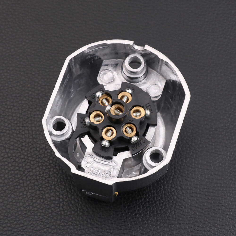 7 Pin Male + Female Round Trailer Plug LARGE Adapter