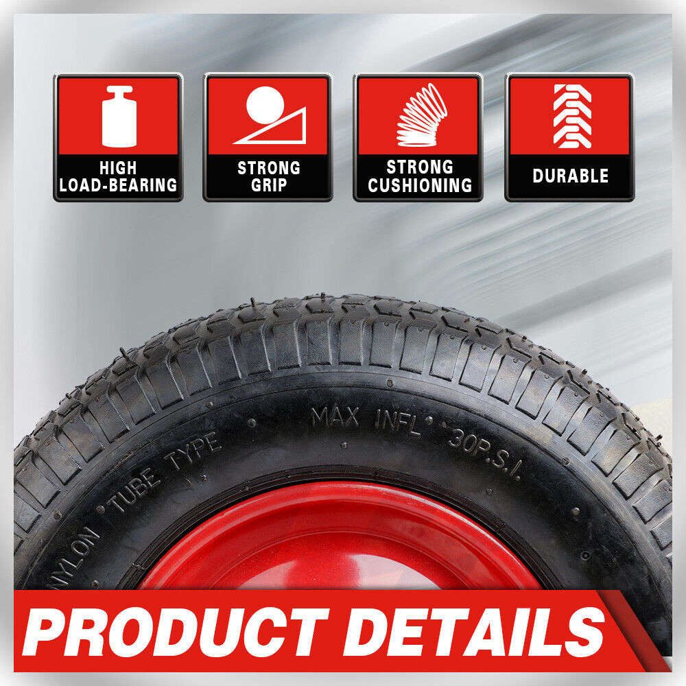 16" Wheelbarrow Trolley Wheel 4.80 4.00-8 Pneumatic Tyre 25.4mm Bore