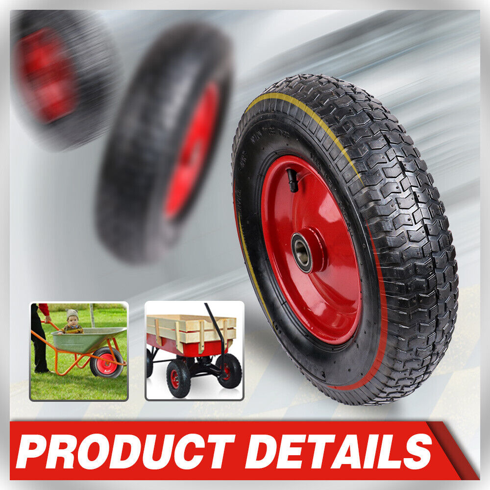 16" Wheelbarrow Trolley Wheel 4.80 4.00-8 Pneumatic Tyre 25.4mm Bore