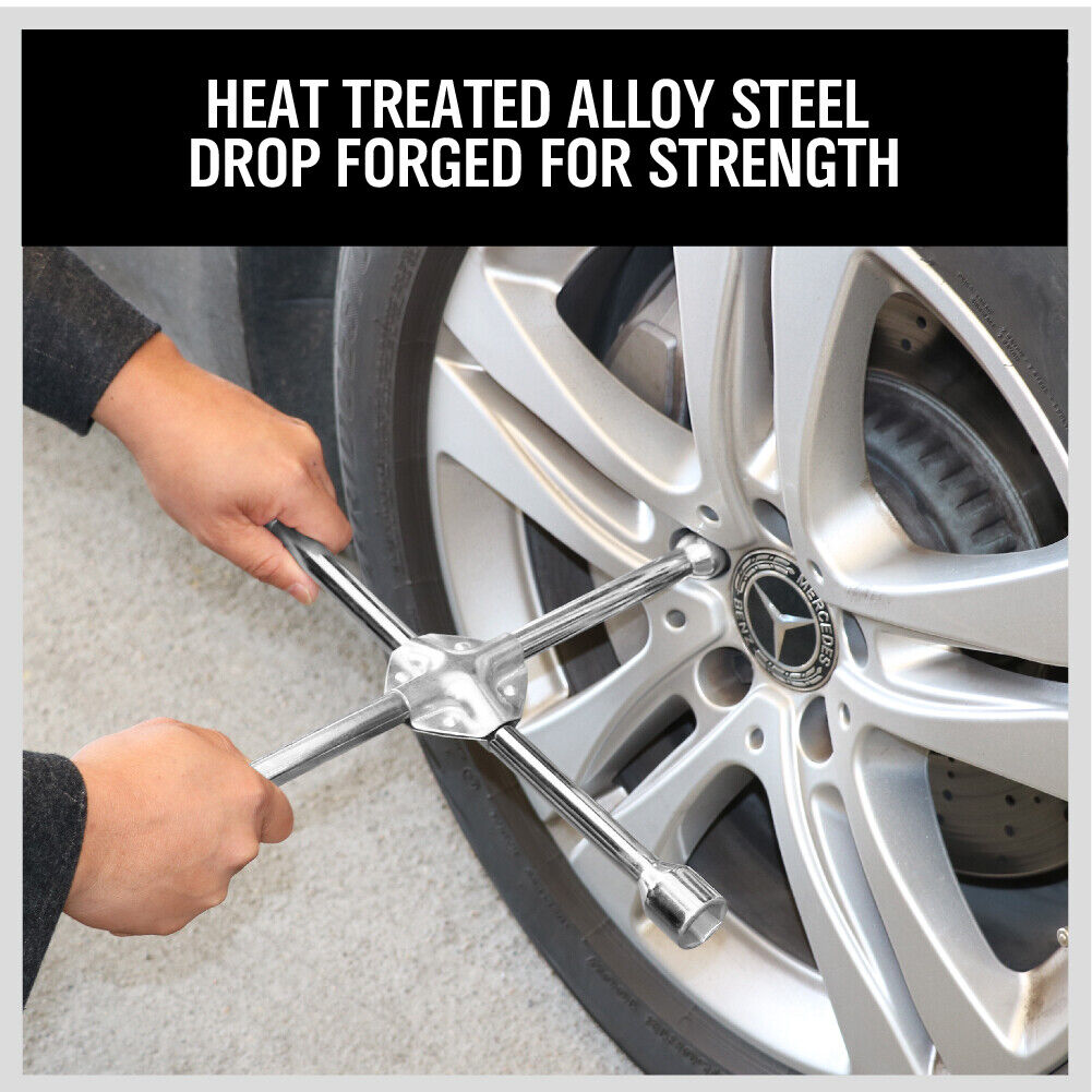 14" Wheel Brace Spanner 4-way Cross Wrench Car Tyre Nut
