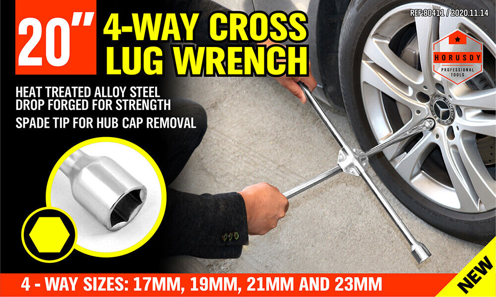20” Wheel Brace Spanner 4-way Cross Wrench Car Tyre Nut