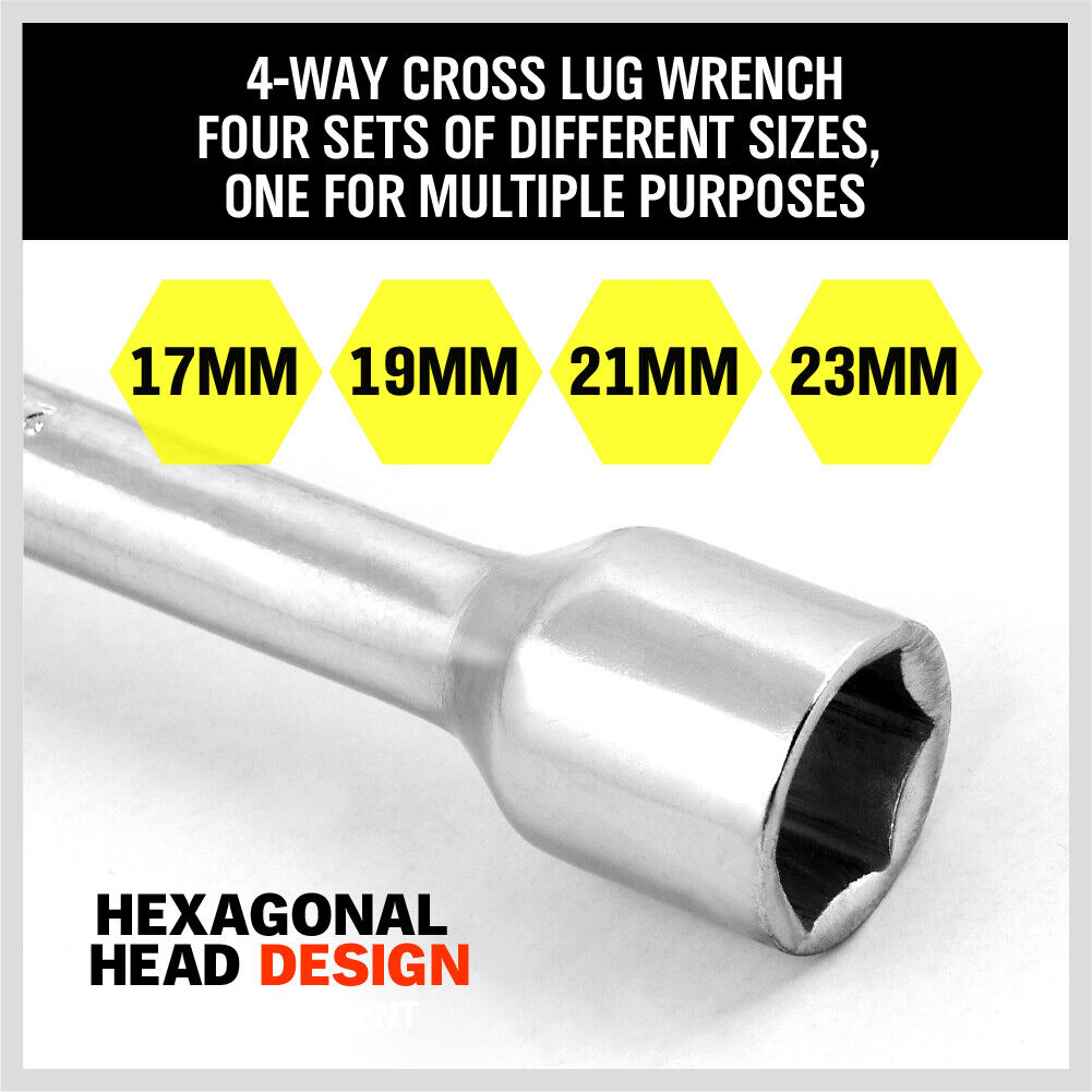 20” Wheel Brace Spanner 4-way Cross Wrench Car Tyre Nut