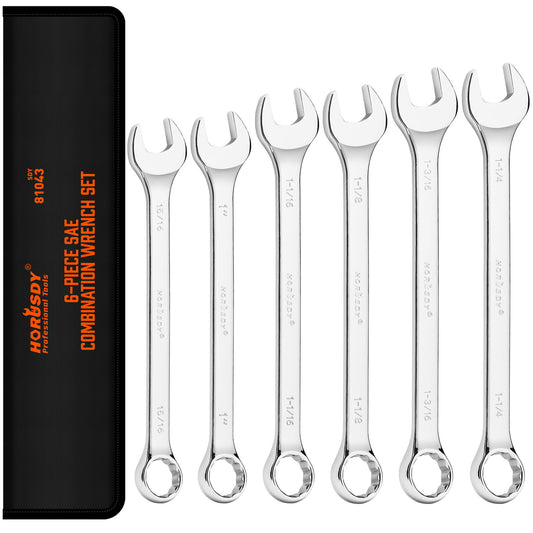 6Pack Extra Big Imperial Combination Spanner Ring Open Ended Combo