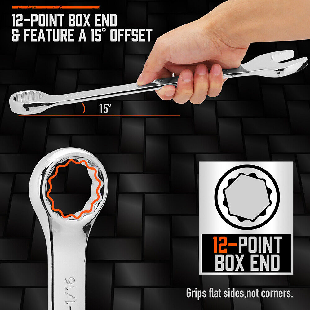 6Pack Extra Big Imperial Combination Spanner Ring Open Ended Combo