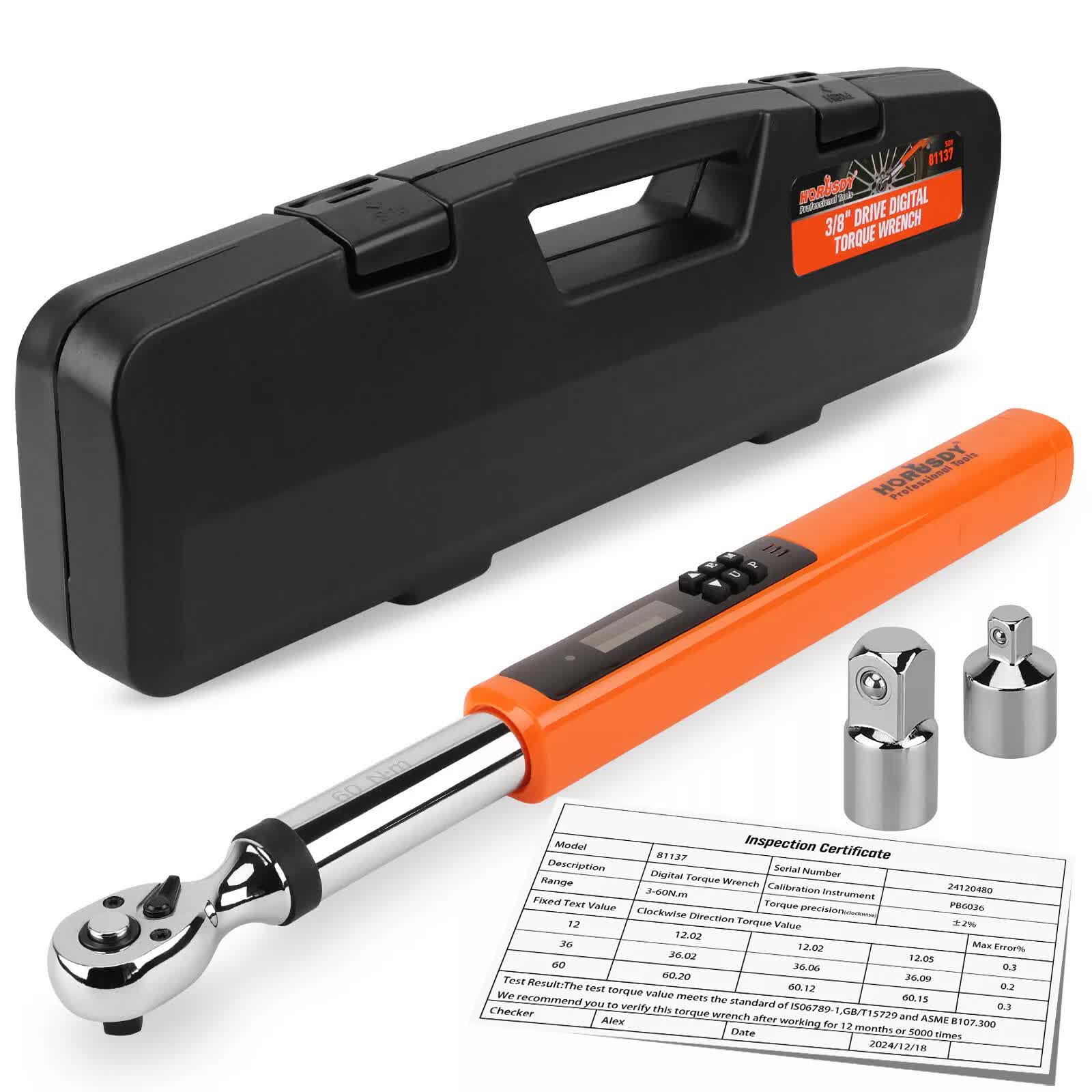 3/8" Drive Digital Torque Wrench Electronic Adjustable Torque Range 44 ...