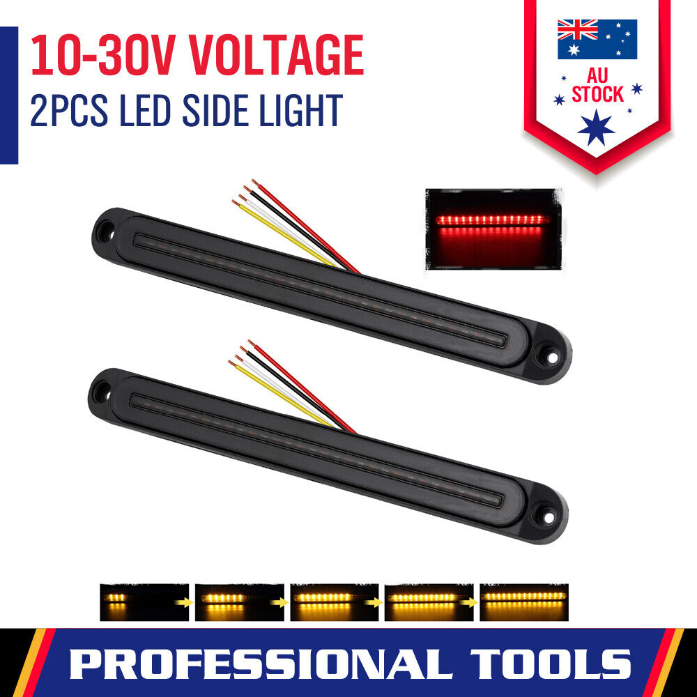 2Piece LED Tail Lights Flowing Turn Signal Stop brake Trailer