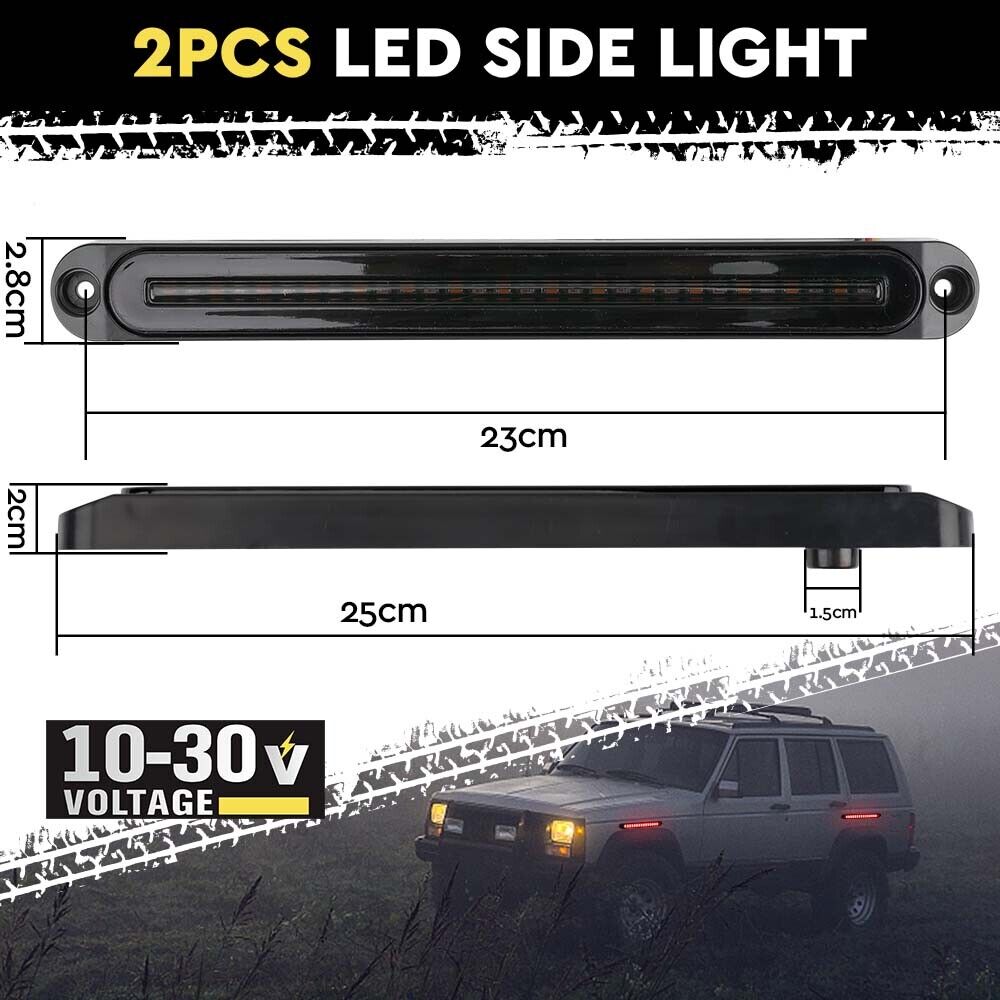 2Piece LED Tail Lights Flowing Turn Signal Stop brake Trailer