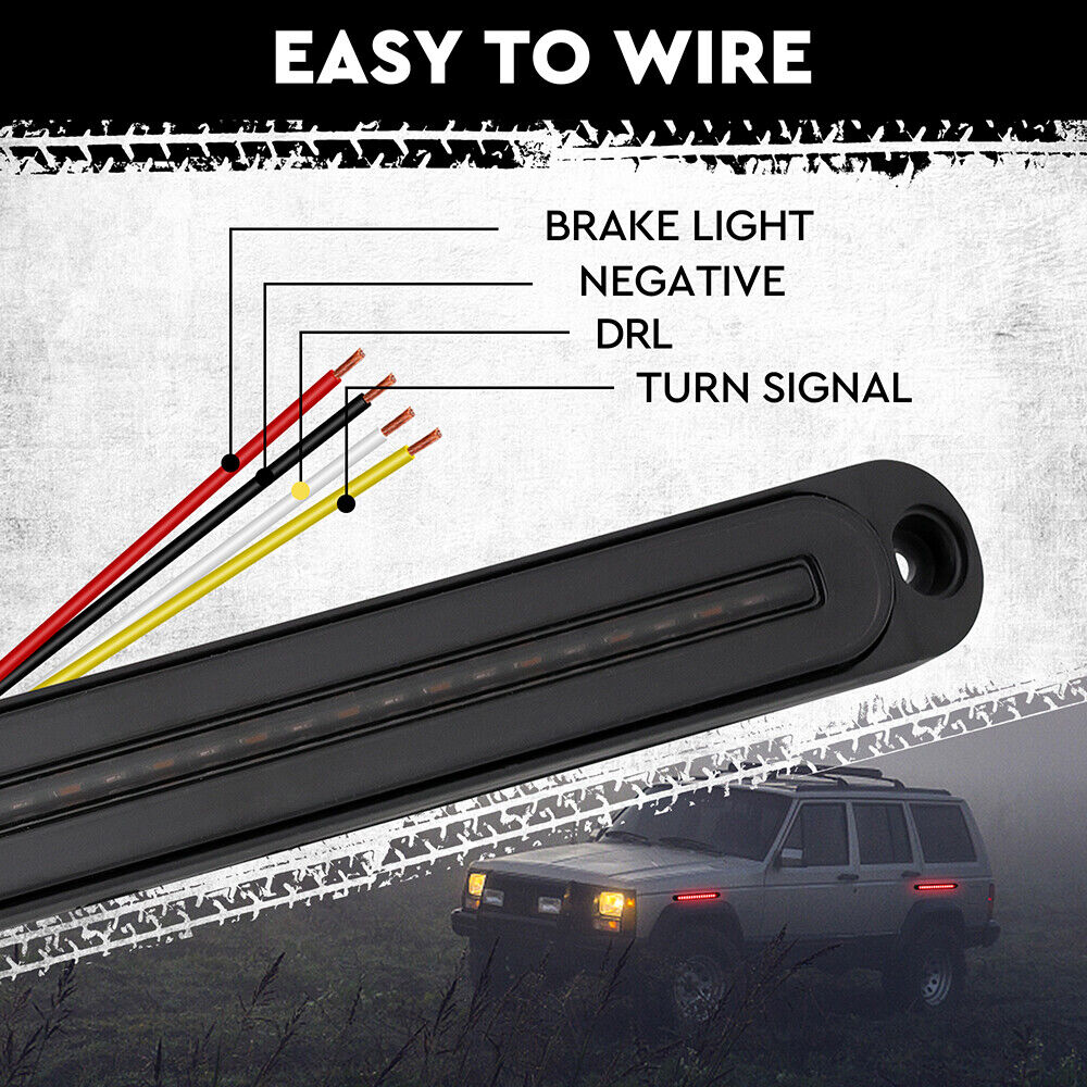 2Piece LED Tail Lights Flowing Turn Signal Stop brake Trailer