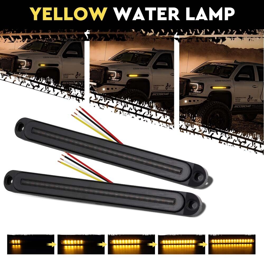 2Piece LED Tail Lights Flowing Turn Signal Stop brake Trailer