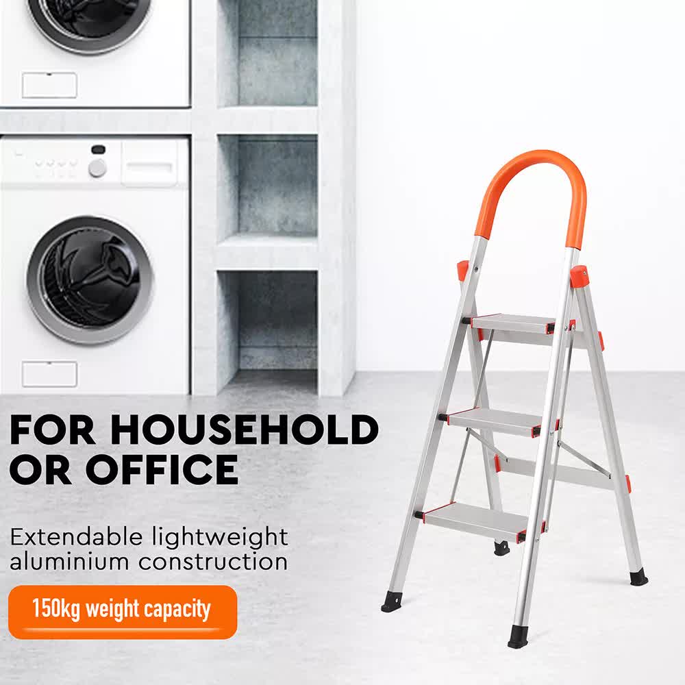 3 Step Ladder Multi Purpose Household Office Foldable Non Slip