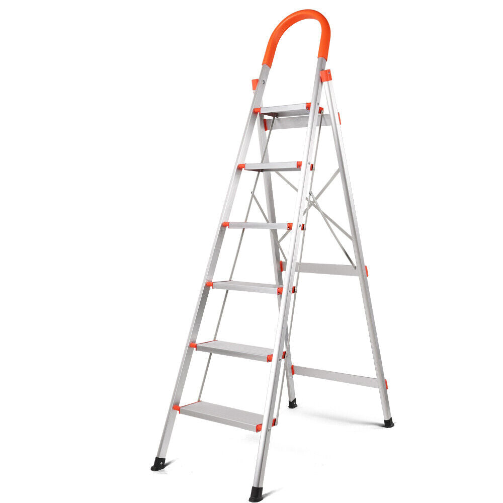 6 Step Ladder Folding Aluminium Portable Multi Purpose Household Tool