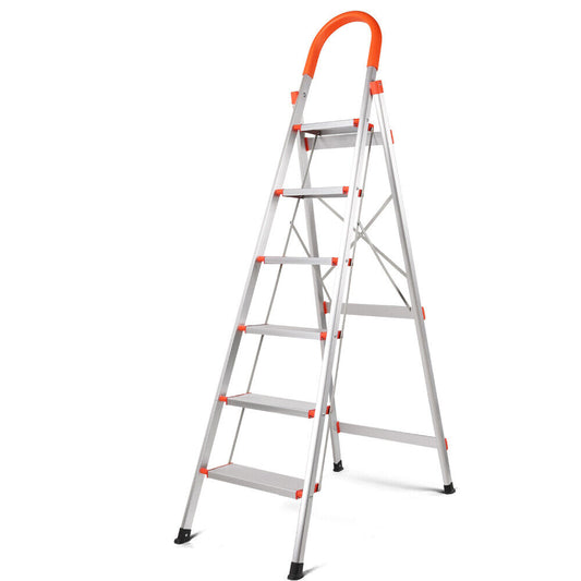 6 Step Ladder Folding Aluminium Portable Multi Purpose Household Tool