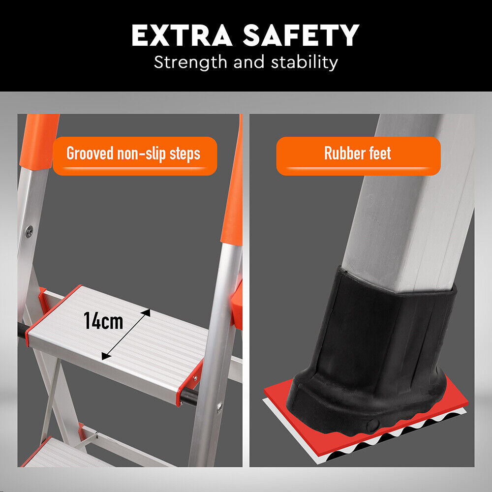 6 Step Ladder Folding Aluminium Portable Multi Purpose Household Tool