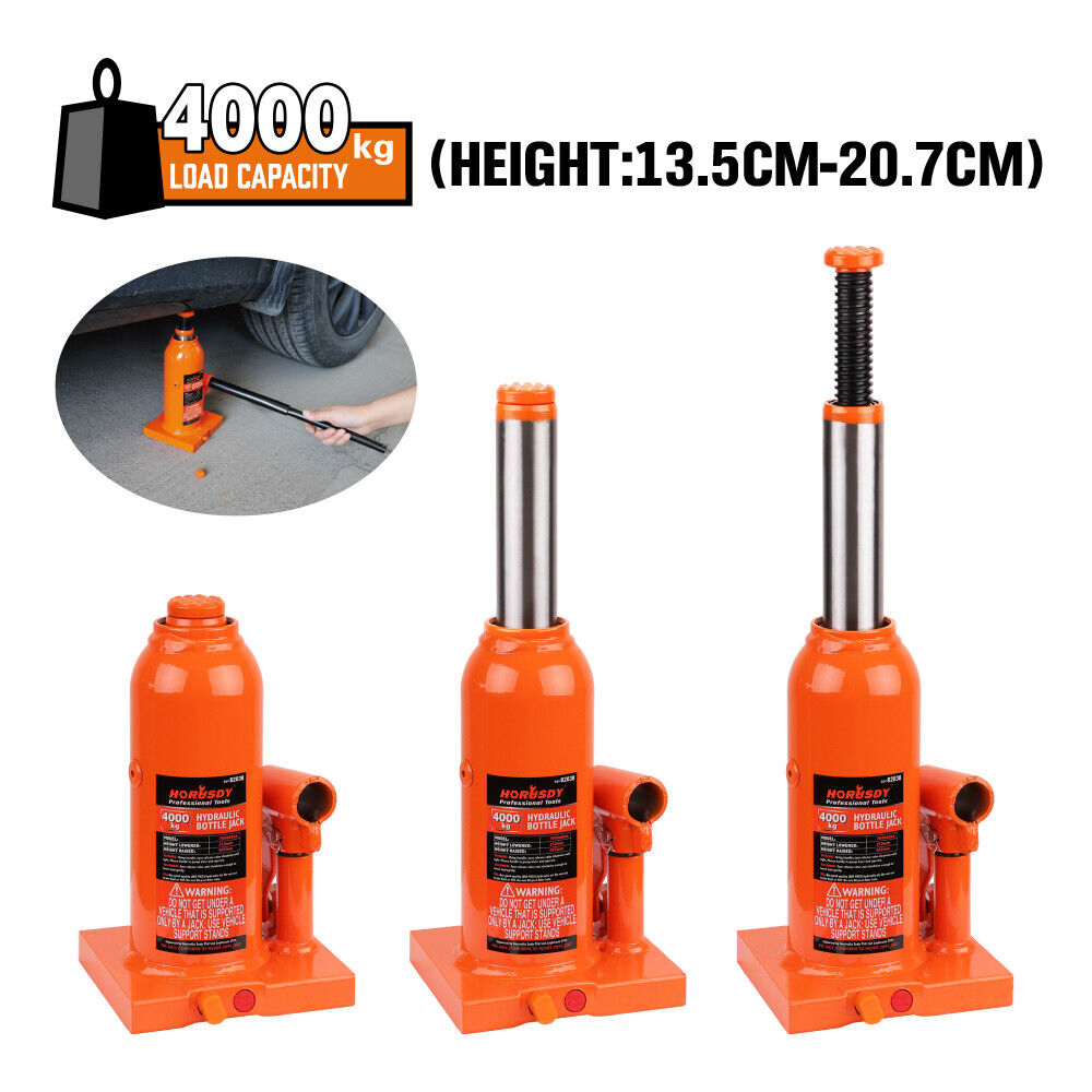 4-Ton (8,000 LBs) Hydraulic Bottle Jack Heavy-Duty Car Lifter with