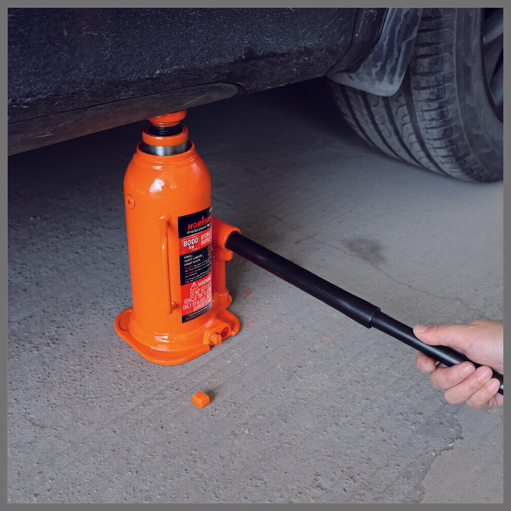 8-Ton (16,000 LBs) Hydraulic Bottle Jack Heavy-Duty Car Lifter with