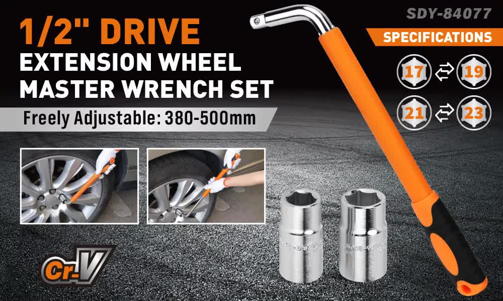 3Packs Telescoping Lug Wrench 17/19mm 21/23MM Extendable Lug Wrench tyre