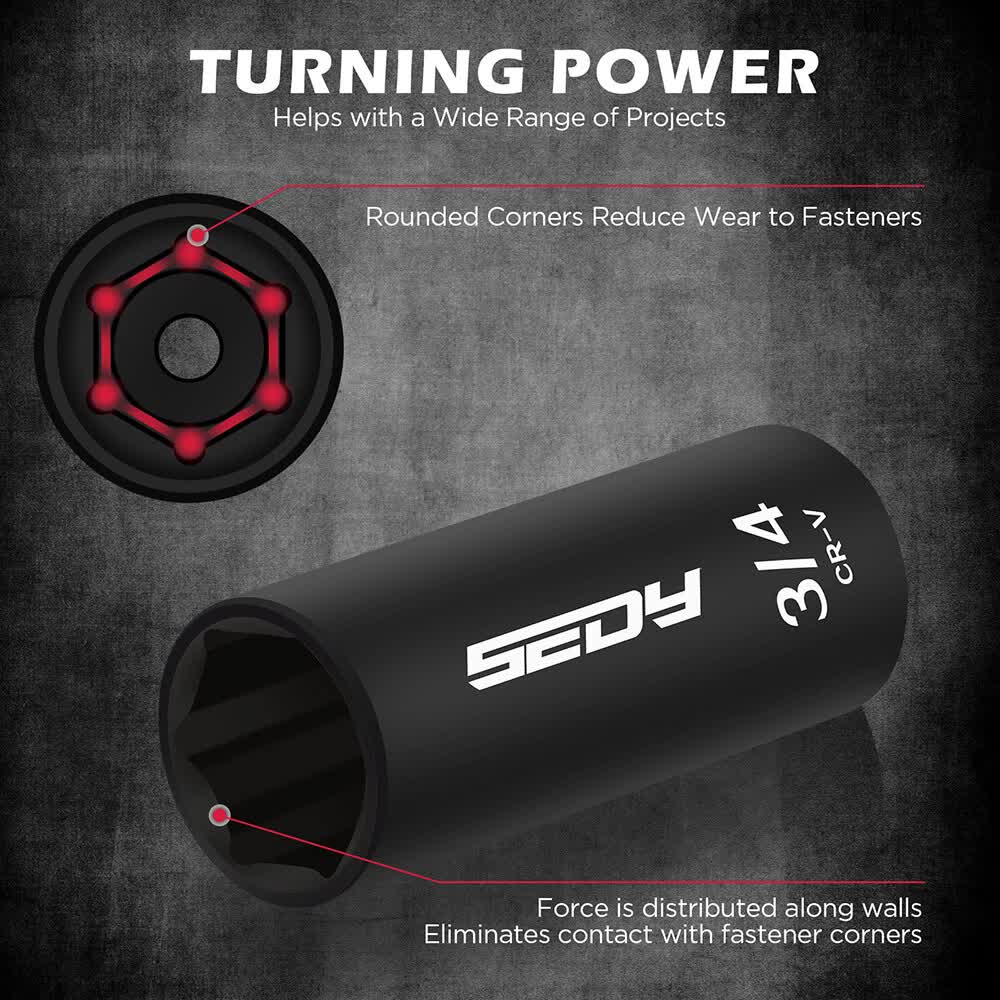 71-Pieces 3/8" Drive Master Impact Socket Set SAE Metric Universal Joint Adapter