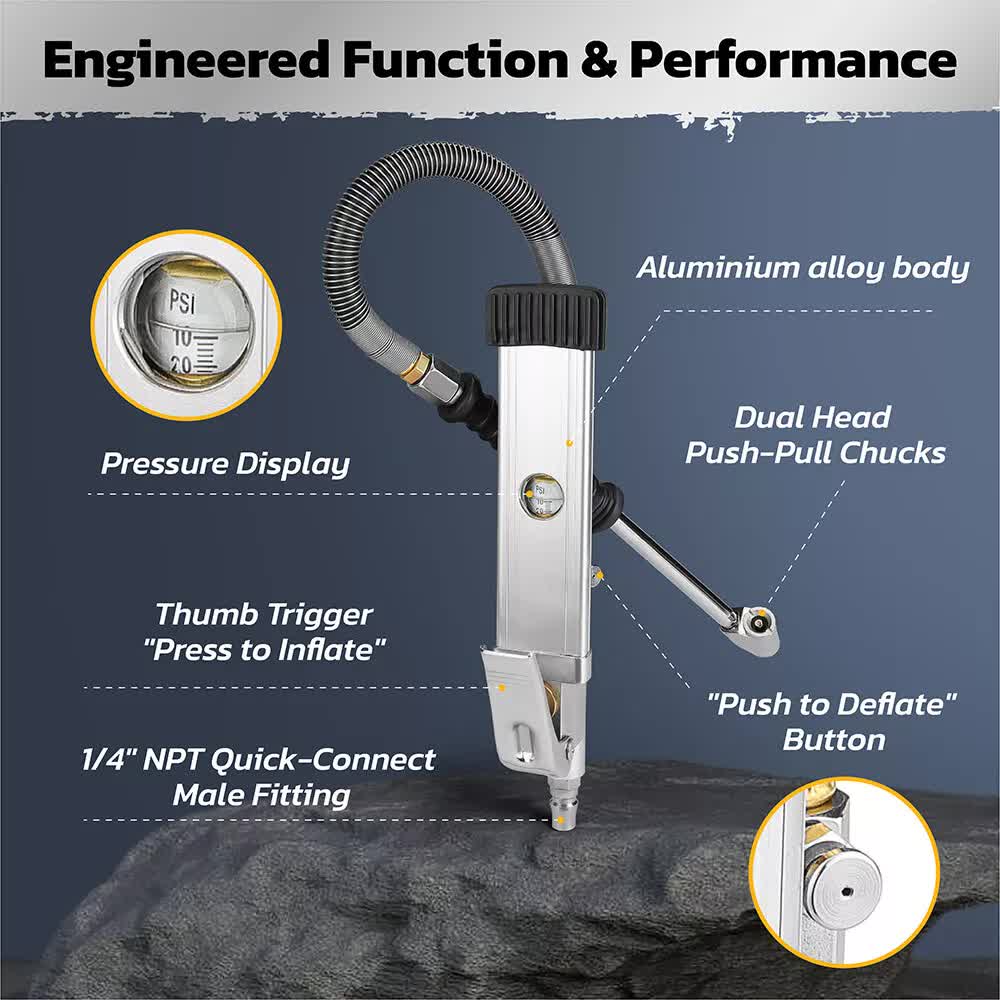 3in1 255PSI Tyre Inflator Car Motorcycle Air tyre Pressure Gauge